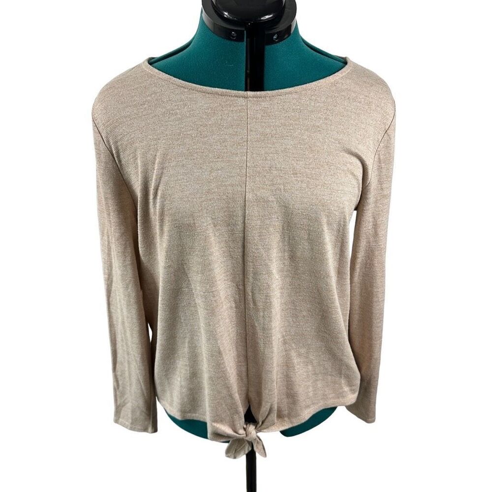 Ann Taylor gold neutral tie top- size M